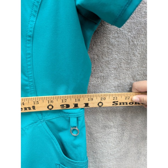 Cherokee Infinity Scrub Top Womens Large Teal VNeck Stretch Medical Workwear - Picture 5 of 9